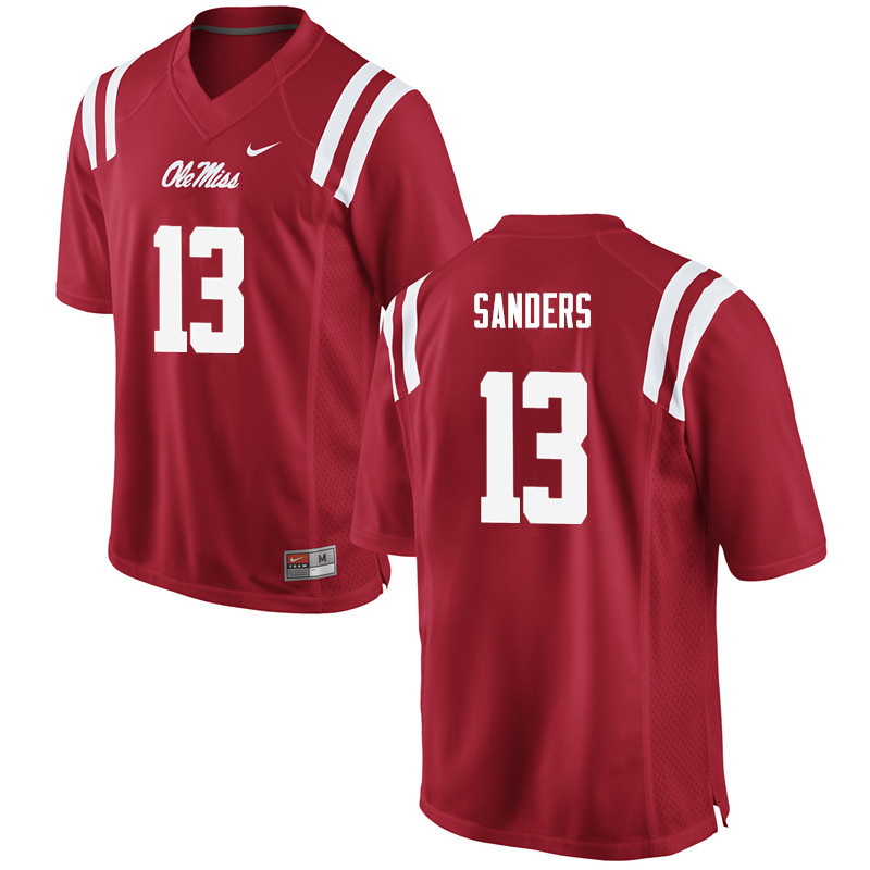 Men Ole Miss Rebels #13 Braylon Sanders College Football Jerseys-Red